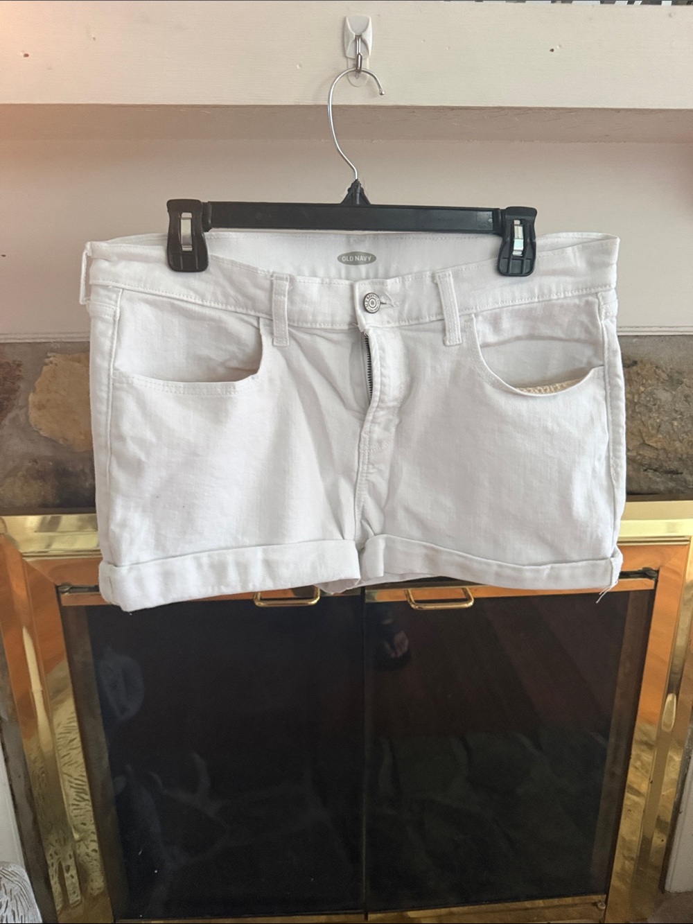 Old Navy White Rolled-Hem Denim Shorts
